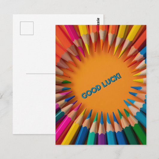 Good Luck Pencils Back-to-School ポストカード (正面/裏面)