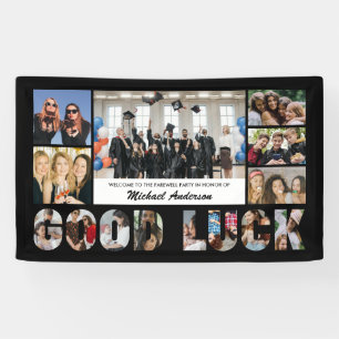 Good Luck Photo Collage同僚のお別れパーティー 横断幕