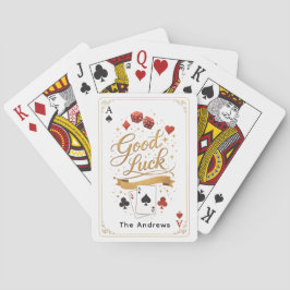 Good Luck Poker Card Design – Elegant Casino Typog トランプ
