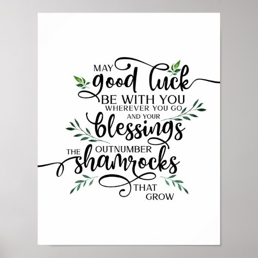 Good Luck Shamrock Irish賛美's Art ポスター (正面)