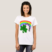 Good Luck Shamrock, Rainbow and Horseshoe T-Shirt Tシャツ (正面フル)
