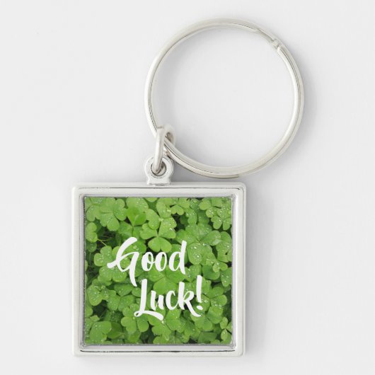 Good Luck shamrock st.Patricksクローバーキーチェーン キーホルダー (正面)