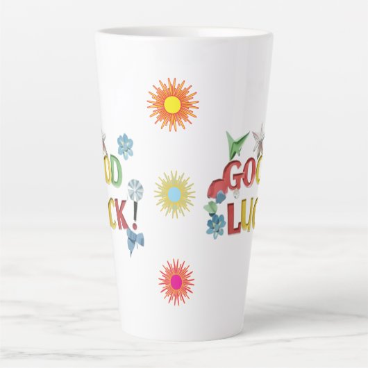 Good Luck Sunshine Mug Sticker – Bright, Cheerful カフェラテマグ (正面)
