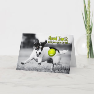 Good Luck Terrier Dog Greeting Card カード
