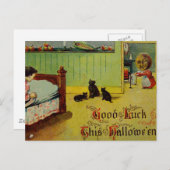Good Luck This Halloween (ヴィンテージハロウィンカード) ポストカード (正面/裏面)