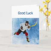Good Luck Wishesアイスホッケースポーツ カード (黄色い花)