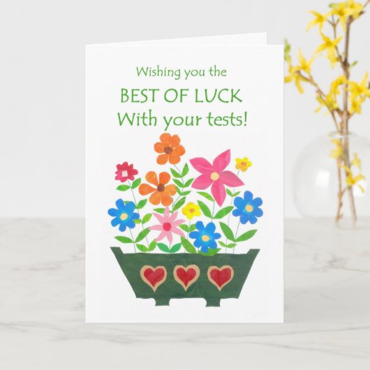 Good Luck with Testsカード – 花火力 カード (黄色い花)