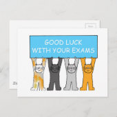 Good Luck with Your Exams Cartoon Cat ポストカード (正面/裏面)