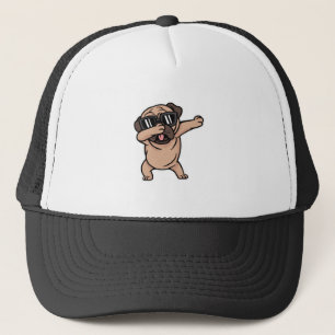 Good Mood Pug with Sunglasses Dabbing キャップ