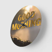 Good morning ラウンド壁時計 (傾斜)
