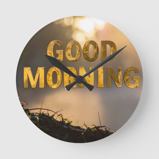 Good morning ラウンド壁時計 (正面)