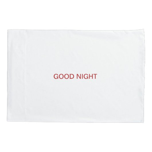 Good Morning and Good Night Red Text Pillowcases 枕カバー (裏面-左)