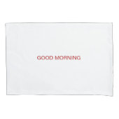 Good Morning and Good Night Red Text Pillowcases 枕カバー (正面左)