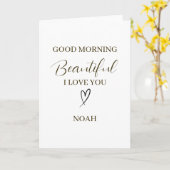 Good Morning Beautiful I Love You Personalized カード (黄色い花)