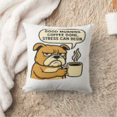 Good Morning-Coffee Done Stress Can Begin クッション (ブランケット)