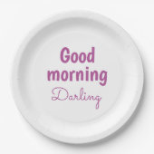 Good Morning Darling Romantic Paper Plates ペーパープレート (正面)