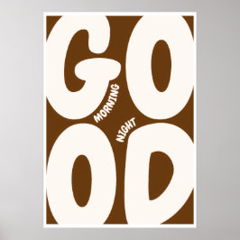 Good Morning Good Night Islamic Wall Art Brown  ポスター