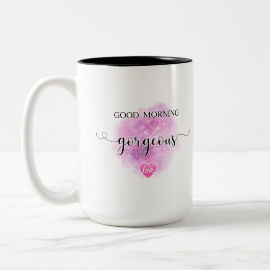 Good Morning Gorgeous Mug Anniversary Gift for her ツートーンマグカップ (左)