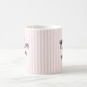 Good Morning Gorgeous Pink Stripe コーヒーマグカップ (中央)