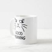 Good Morning – Grumpy Cat Face Coffee Mug コーヒーマグカップ (正面左)