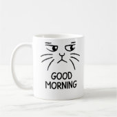 Good Morning – Grumpy Cat Face Coffee Mug コーヒーマグカップ (左)