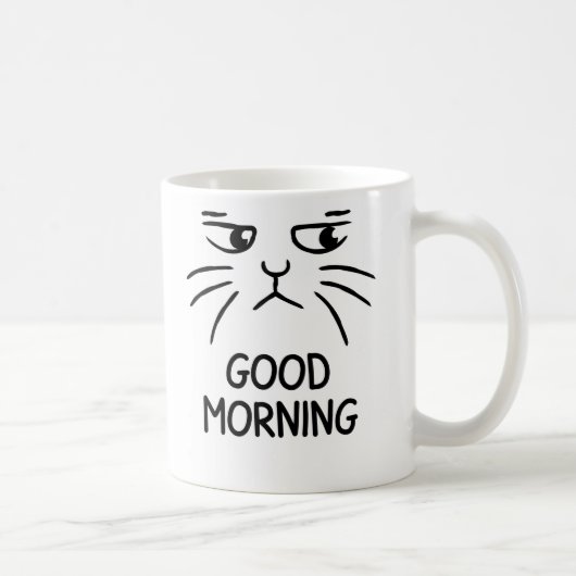Good Morning – Grumpy Cat Face Coffee Mug コーヒーマグカップ (右)
