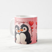 Good Morning Love - Penguins Valentine's Day Mug コーヒーマグカップ (正面左)