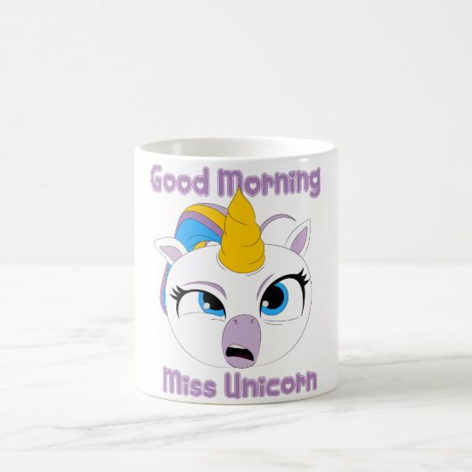 Good Morning Miss Unicorn | funny tired Unicorn T- コーヒーマグカップ (中央)