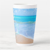 Good Morning Ocean Blue Water Tall Latte Mug カフェラテマグ (正面)