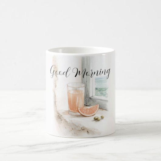 Good Morning Ocean View Grapefruit Juice コーヒーマグカップ (中央)