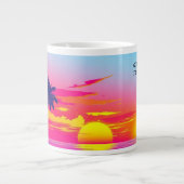 Good Morning Paradise Exotic Beach Sunset ジャンボコーヒーマグカップ (正面)