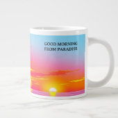 Good Morning Paradise Exotic Beach Sunset ジャンボコーヒーマグカップ (右)