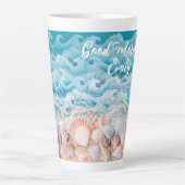 Good Morning Personalized Beach Latte Mug カフェラテマグ (正面)