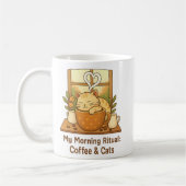 Good Morning Ritual Mug: Cozy Cat in Coffee Cup |  コーヒーマグカップ (左)