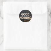 Good morning sticker ラウンドシール (バッグ)