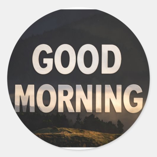 Good morning sticker ラウンドシール (正面)