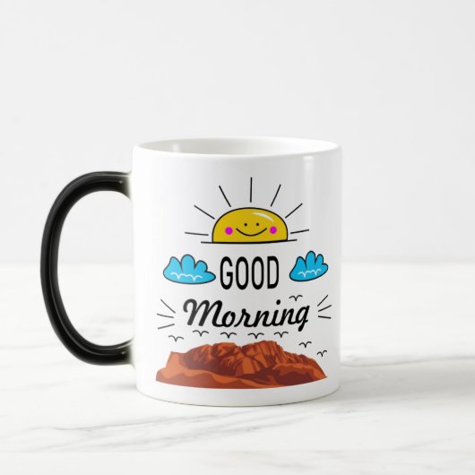 Good Morning Sunrise on Hill – Inspiring Morning モーフィングマグカップ (左)