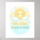 Good Morning Sunshine Kids Bathroom Wall Art ポスター (正面)