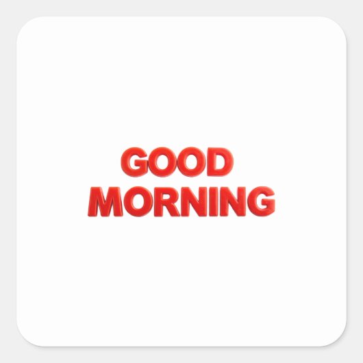 Good Morning Vibes スクエアシール (正面)