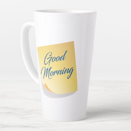Good Morning Yellow Note Coffee Mug カフェラテマグ (左アングル)