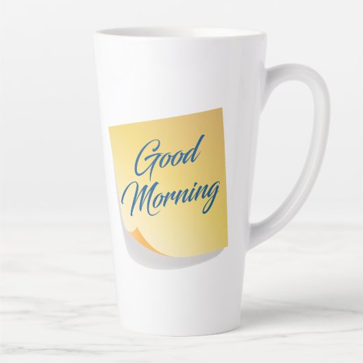 Good Morning Yellow Note Coffee Mug カフェラテマグ (右)