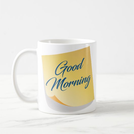 Good Morning Yellow Note Coffee Mug コーヒーマグカップ (左)