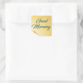 Good Morning Yellow Note Sticker スクエアシール (バッグ)