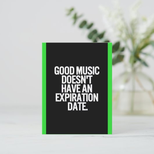 GOOD MUSICには有効期限引用文がない ポストカード (スタンド正面)