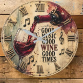 Good Music Good Wine Good Times ラージ壁時計