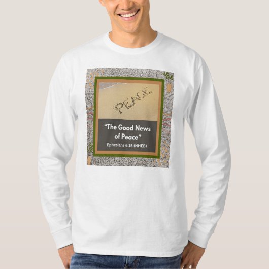 Good News of Peace -長袖ホワイトTシャツ Tシャツ (正面)