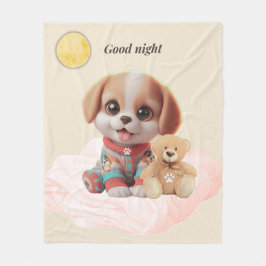 Good Night Cozy Puppy Blanket フリースブランケット