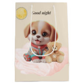 Good Night Cozy Puppy Gift Bag ミディアムペーパーバッグ (裏面)