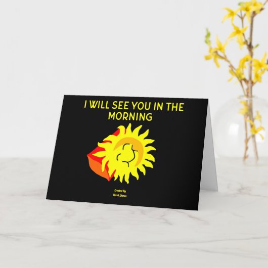 Good Night Sun Horizontal Greeting Card カード (黄色い花)