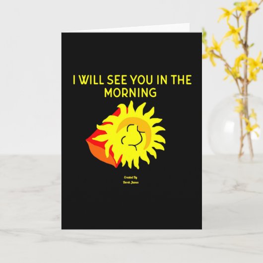 Good Night Sun Vertical Greeting Card カード (黄色い花)